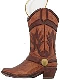 Western Boot Ornament 6-pc Set, Hand-carved of Real Wood
