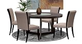 lazy susan wood:5pc Modern Round Wood Glass Lazy Susan dining Set, DS-0382-1