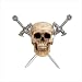 Skull With 2 Metal Swords