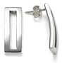 Sterling Silver Oblong-Open Earrings