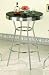 Retro Soda Fountain Style Bar Table w/Chrome Plating & Black Top