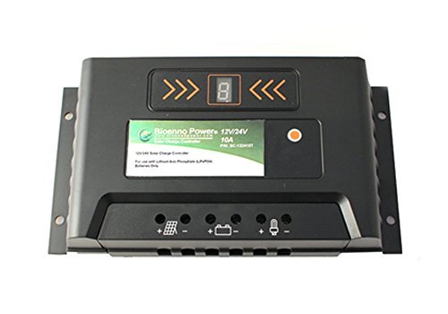 Bioenno Power 12V/24V, 10A Solar Charge Controller for LiFePO4 Batteries (SC-122410T)