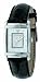 Emporio Armani Unisex Black Leather Strap Watch with a Silver Dial