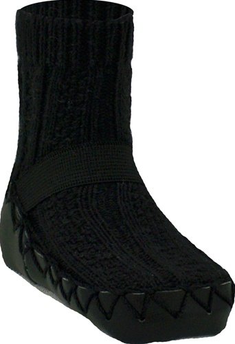 Konfetti Black Cable Knit Moccasin