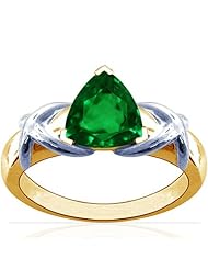 18K Yellow Gold Triangle Cut Emerald Solitaire Ring (GIA Certificate)