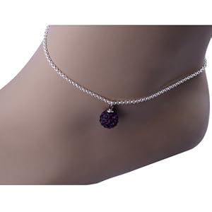 Kadima Swarovski Elements Crystal Disco Ball 10mm Bracelet,Bracelet Length 8.5 Inches,Amenthyst