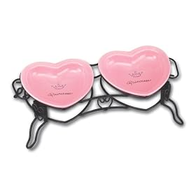Castlemere Glamour Pet 4-Inch Wire Feeder with Two 6-Inch Princess Bowls
