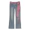 Girls' Xhilaration® Beaded Floral Jeans With Pink Scarf Belt