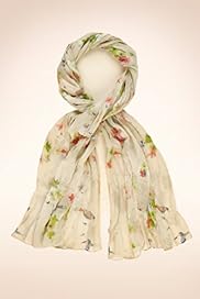 Indigo Collection Pure Cotton Bird Print Scarf