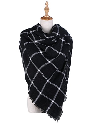Women's Plaid Square Tartan Scarf Blanket Classic Winter Scarf Shawl Wrap