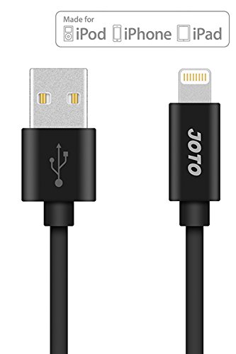 Lightning Cable, [Extra Long 10ft 3m long] JOTO Apple MFi Certified Lightning to USB Cable, Data Sync Charge Cable for iPhone 6S 6 Plus 6, iPad Pro, Air 2, mini 4, iPod touch 5 6th, nano 7th (Black)