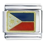 Flag Of The Philippines Italian Charms Bracelet Link
