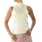 Isaac Mizrahi Sleeveless Turtleneck Sweater- Sand