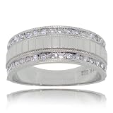 Diamond Ring 14K White Gold Ladies 2 Row Diamond Band
