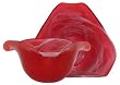Colorful Recycled Art Glass Ruby Red Large Tulip Bowl 10 1/2"D 5 1/4"H