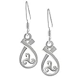 Sterling Silver Triskele in Ribbon Dangle Earrings