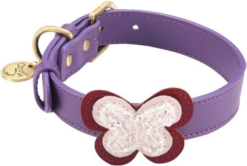 Dosha Dog CB-09 XL Butterfly Dog Collar, X-Large, Purple