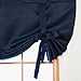 Navy Rod Pocket Thermal Insulated Blackout Tie Up Shade Curtain, 46 Inch Wide by 64 Inch Long Panel