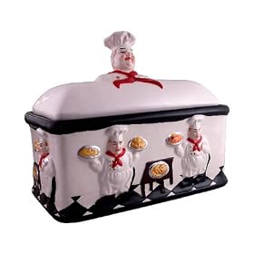 TOAST JAR, BREAD BOX FAT CHEF BISTRO,CHEF DECOR by CC