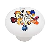 Guitar Flower Decorative High Gloss Ceramic Drawer Knob