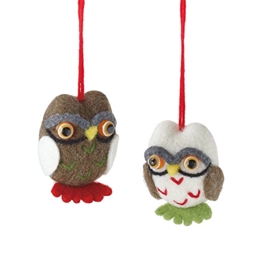 Fabric Owl Ornament Set of 2 By Midwest-CBK Fabric Owl Ornament Set of 2 By Midwest-CBK