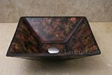 VGS87 Bathroom Lavatory Glass Vessel Sink with drain and mounting ring