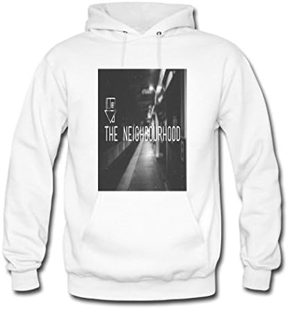 ZIHIA Men's The Nbhd Band Printed Cotton Hooded Sweatshirt X-Large White