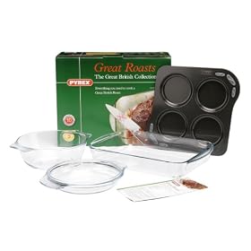 Pyrex Great Roasts   1.25L Casserole,  35X23cm Roaster,  4Cup Bun Tray