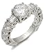 Round and Princess Cut CZ Engagement Ring
