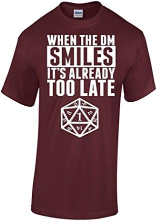 Zoobie Apparel Men's When The DM Smiles It's Already Too Late Unisex T-shirt (Maroon-Large)