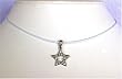 Necklace - N258 - Crystal Star on White Cord ~ Clear