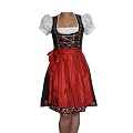 3-teiliges Midi-Dirndl-Set Dirndel Dirndlbluse Dirndlsch�rze Rot