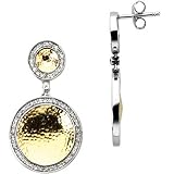 14K Two-Tone Gold Diamond Earrings - 0.67 Ct.