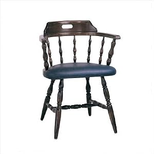 18 Captains' Chair - Pine [Set of 4] Upholstery: Vinyl - Espresso by 
