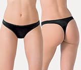 Ilusion Women's Silky Satin Low-rise Thong BLACK L