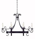 World Imports Lighting 80003-42 Cardiff Collection 6-Light Pot Rack, Rust