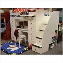 Berg 22-808-28-KNOB(96) Sierra Space Saver Loft Twin Over Twin Bed w/ Chests, Desk & Stairs