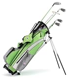 US Kids 2008 Ultralight Lime Series Junior Golf Club Set, 5-Club Golf Stand Bag Set, Right-handed
