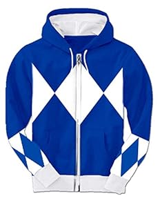 Blue Power Rangers Hooded Costume Sweatshirt (Adult Large)