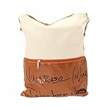 Multi-purpose Casual Women Cavas Shoulder Bag Tote Messenger Handbag Backpack-White Brown