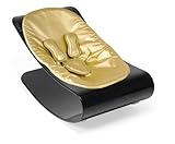 Bloom Coco Plexistyle Baby Lounger with Seat Pad, Black Frame, Pad Solar Gold (Leatherette)