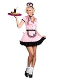 Cute 50s Costume Waitress Costume Pink Uniform Service 50s Diner