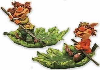 Forest Gnome on Lilly Pad Collectible Sculpture Figure, 6.5-inch (1-pc Random)