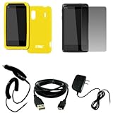 EMPIRE Yellow Silicone Skin Case Cover + Screen Protector + Car Charger (CL ....