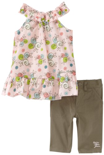 Calvin Klein Baby-Girls Infant Capri Print Pant And Top Set