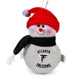Pack of 3 NFL Atlanta Falcons Plush Snowman Christmas Ornaments 6"