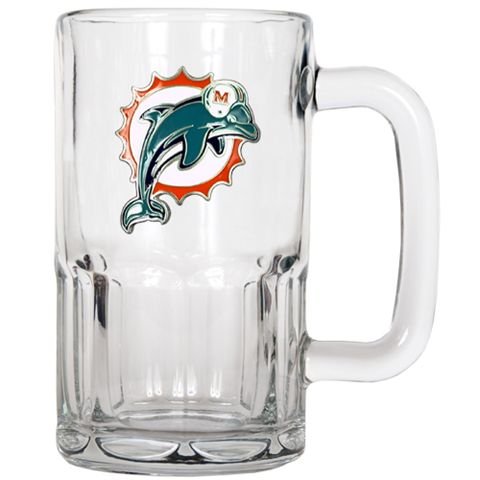 Miami Dolphins Large Glass Beer Mug