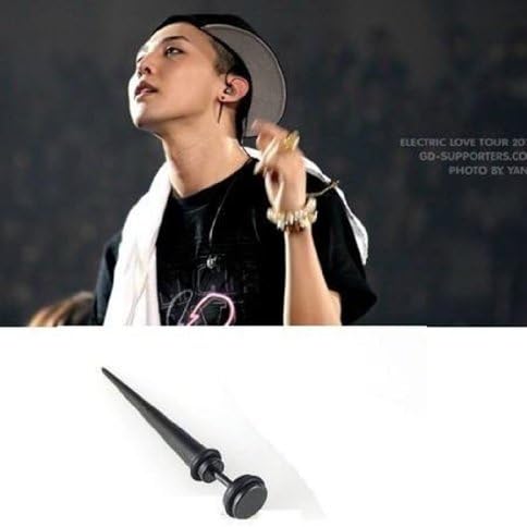 Korean BIG BANG G-DRAGON (Jiywong) SINGLE Long Needle Pin Stud : Color Black