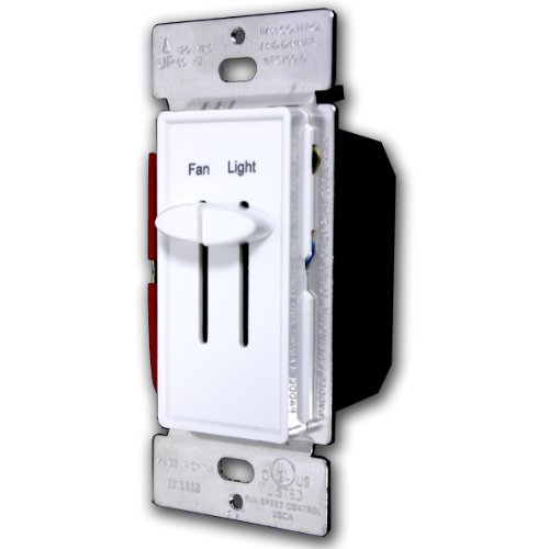 Enerlites 17001-W 2.5-Amp Fully Variable Fan Speed Controls with 300-Watt Full Range Dimmer, 120-Volt AC, 60Hz, White