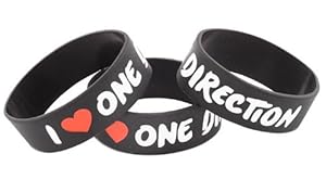 3 Pieces of I Love One Direction One Inch Wristbands Directioner Three Bracelets